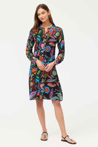 MANDARIN COLLAR SHIRT DRESS
