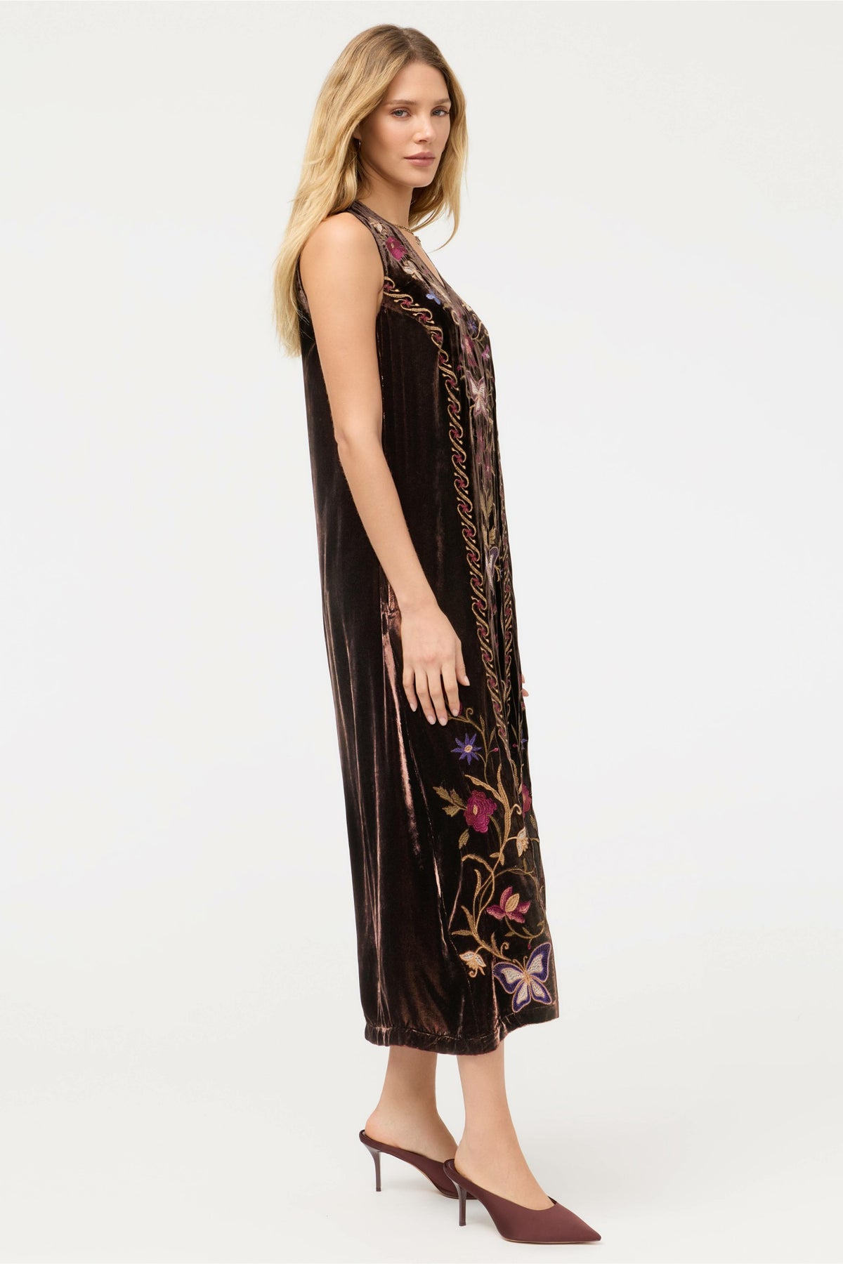 VELVET V-NECK TANK DRESS