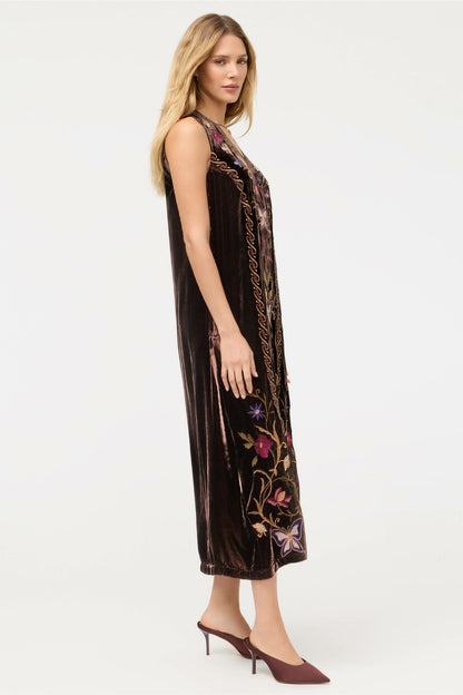 VELVET V-NECK TANK DRESS