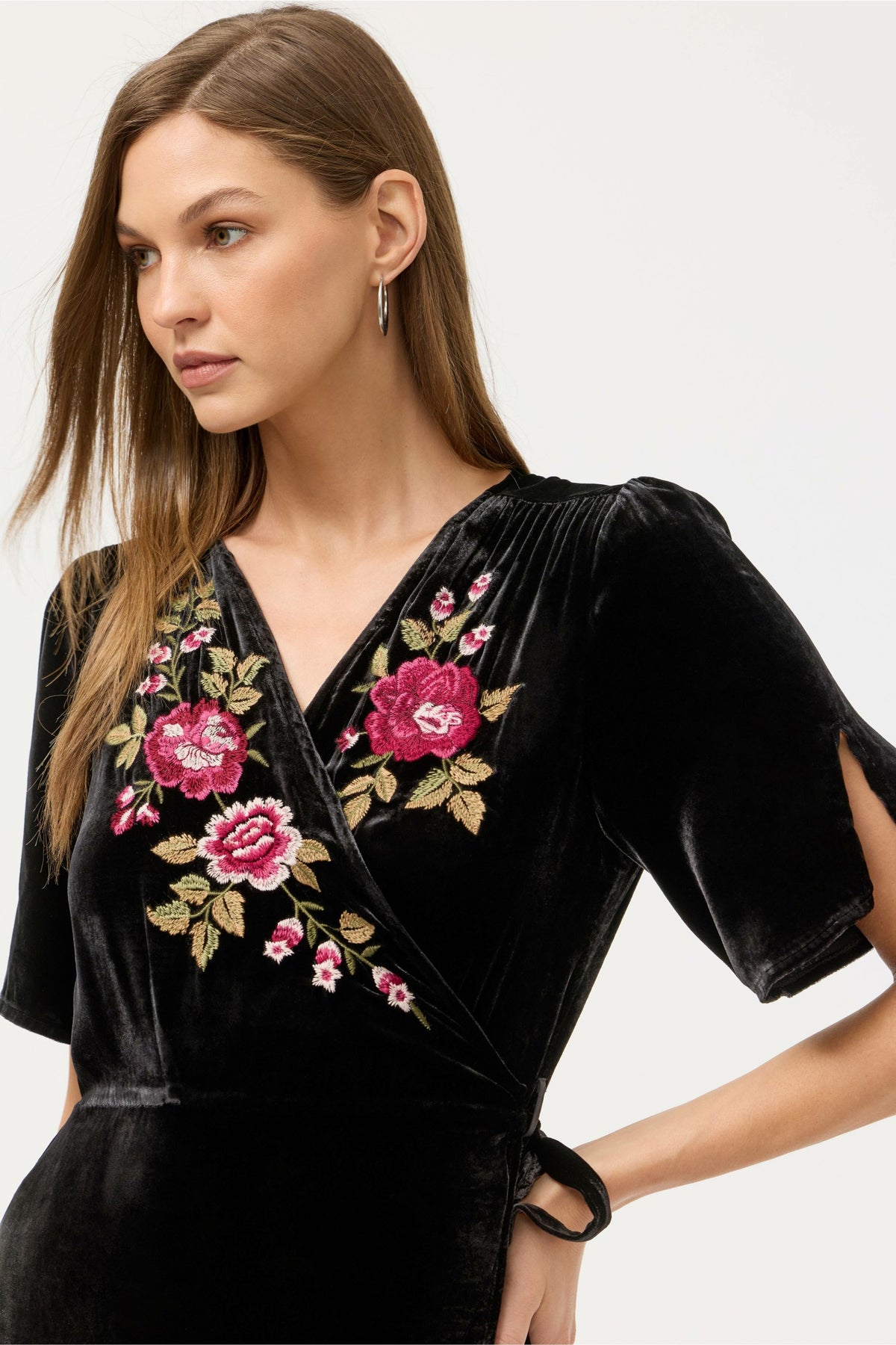 MEHDI VELVET WRAP DRESS