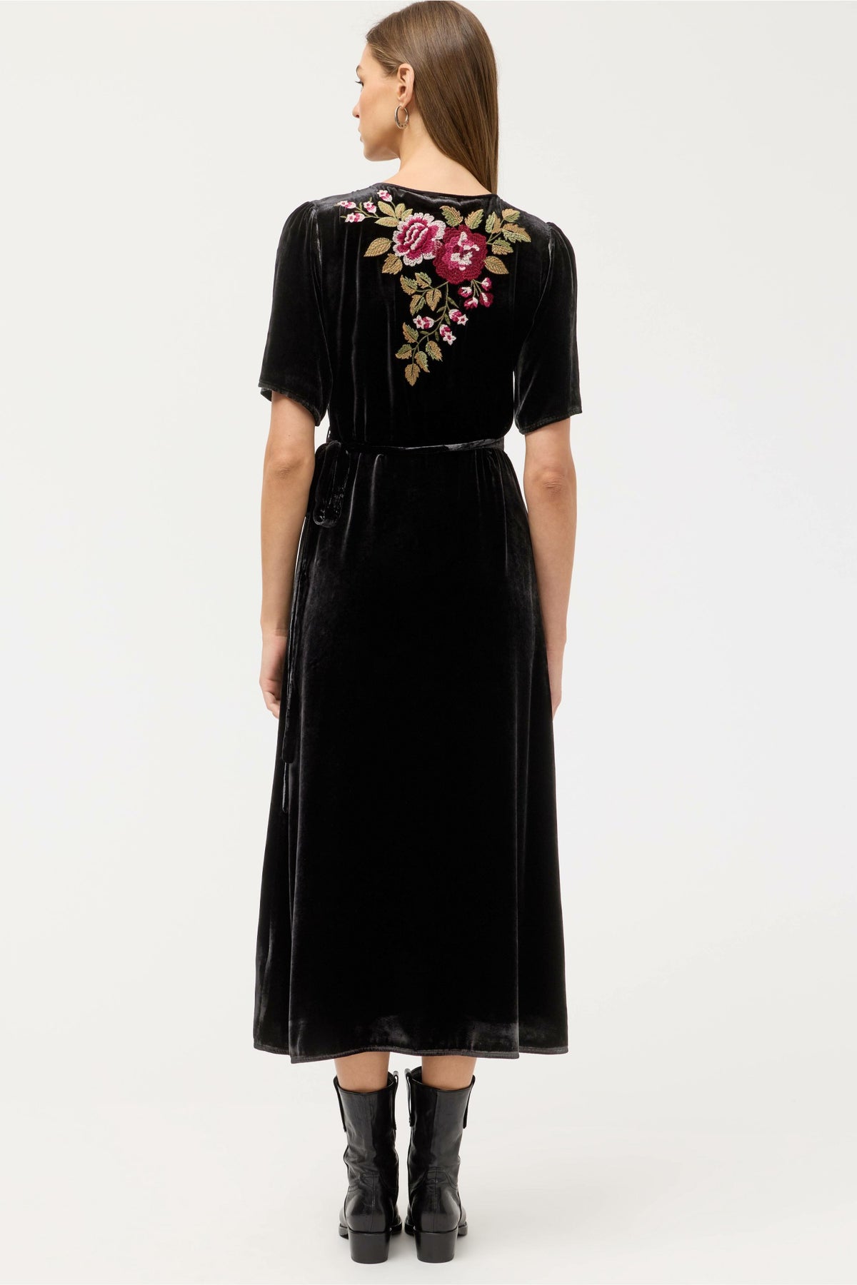 MEHDI VELVET WRAP DRESS