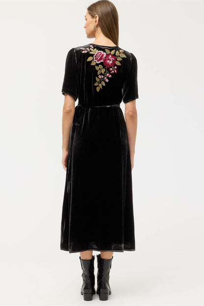 MEHDI VELVET WRAP DRESS