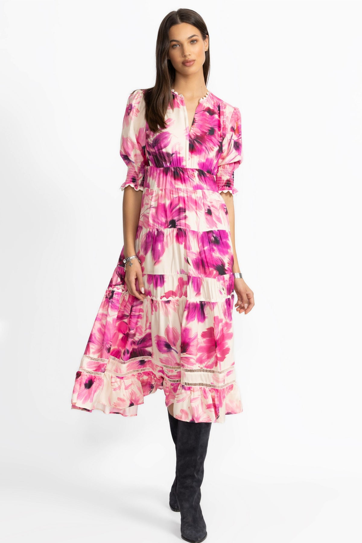 DAPHNE TEA LENGTH DRESS