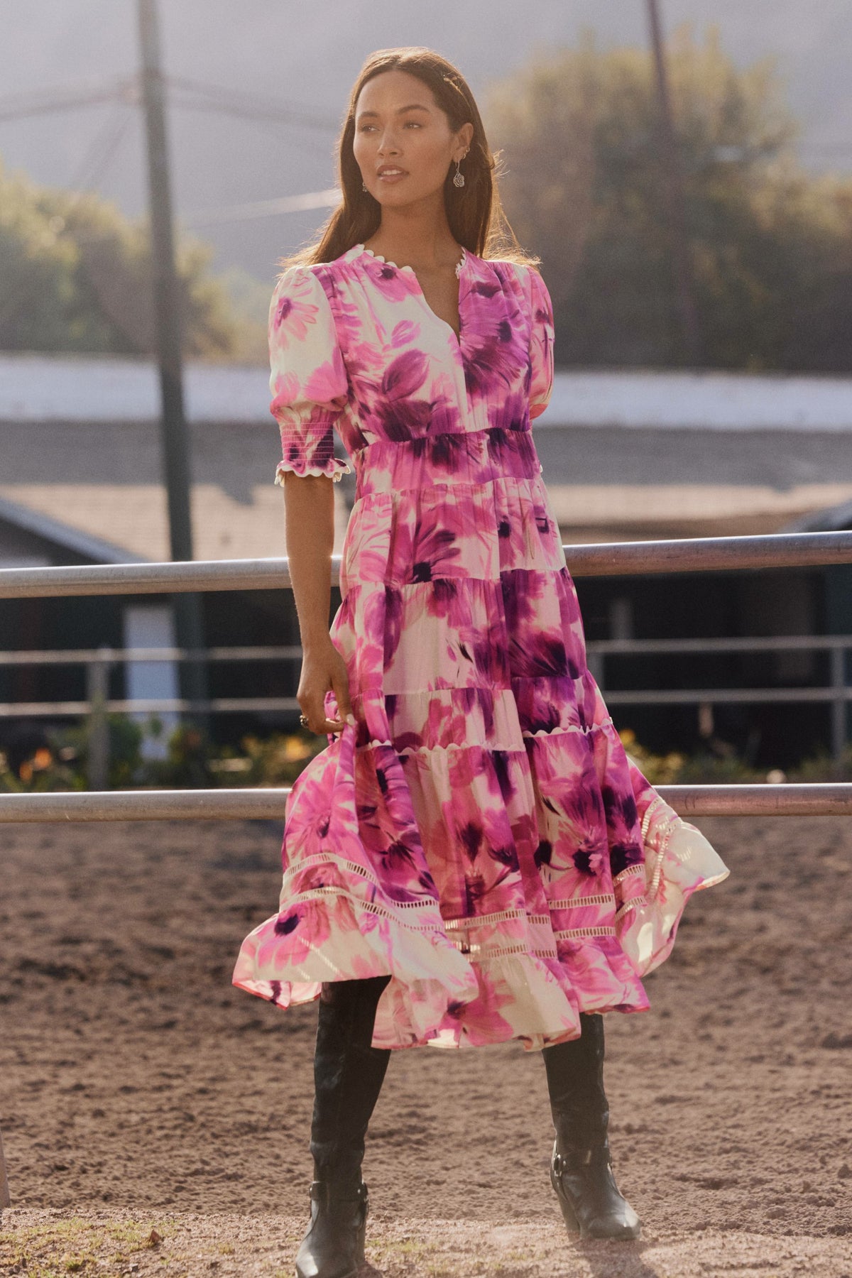 DAPHNE TEA LENGTH DRESS