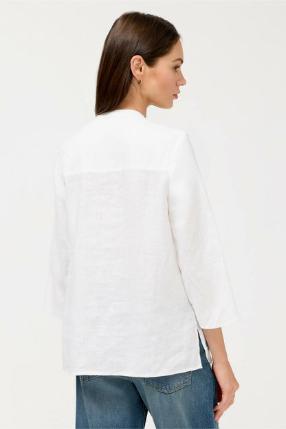 SLOANE V-NECK LINEN BLOUSE