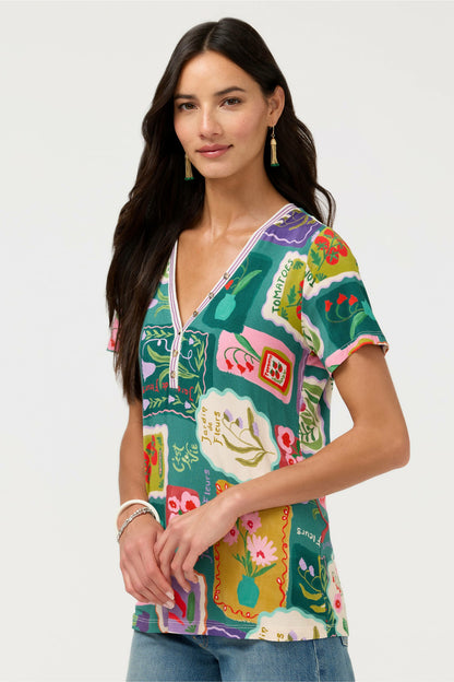 THE JANIE FAVORITE SHORT SLEEVE HENLEY TEE