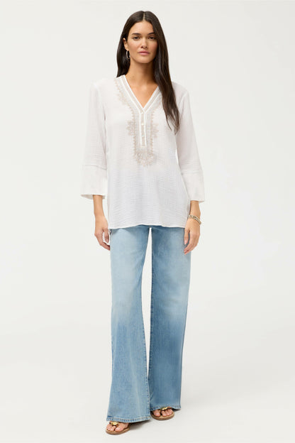 CUPRA GAUZE HENLEY TOP