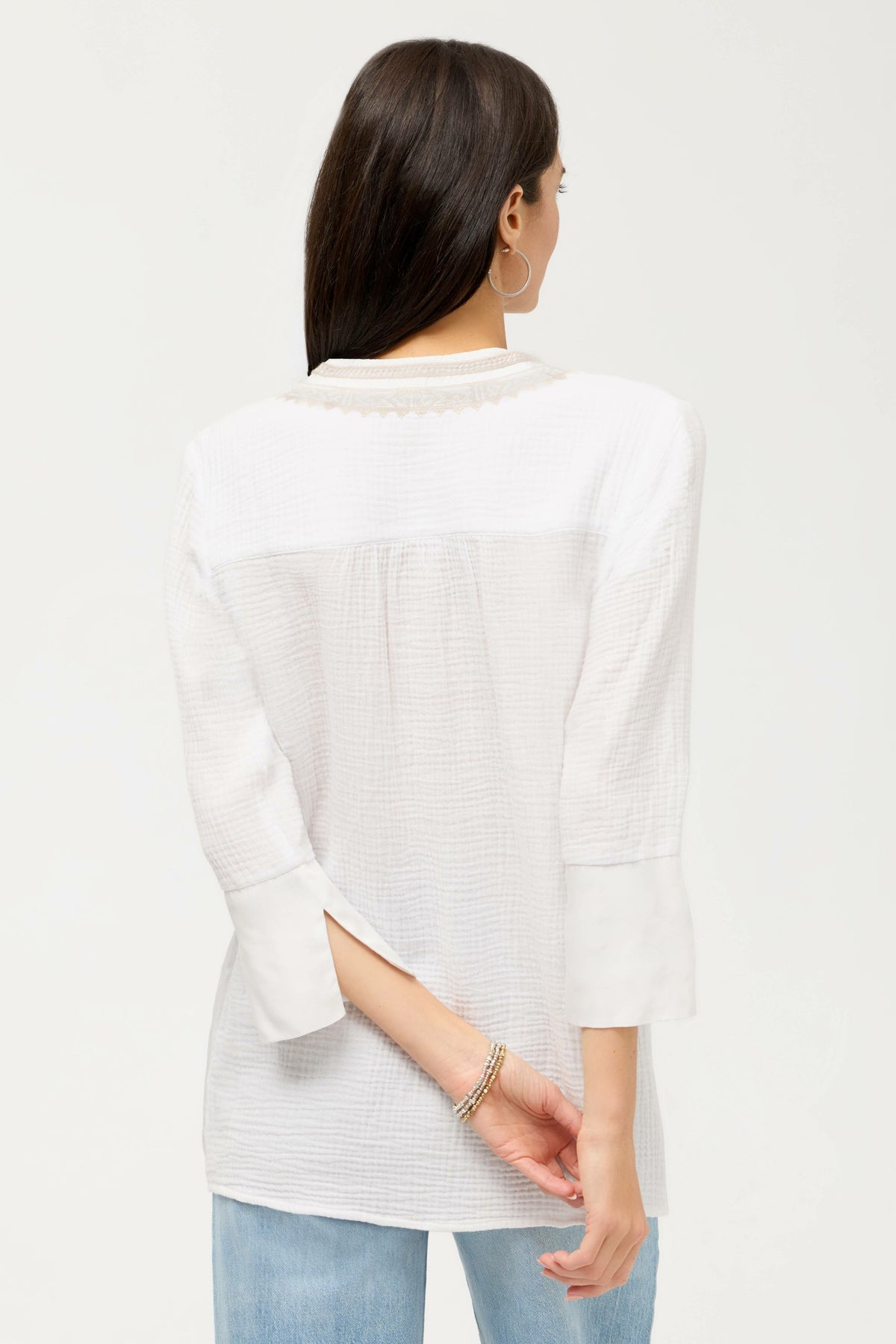 CUPRA GAUZE HENLEY TOP