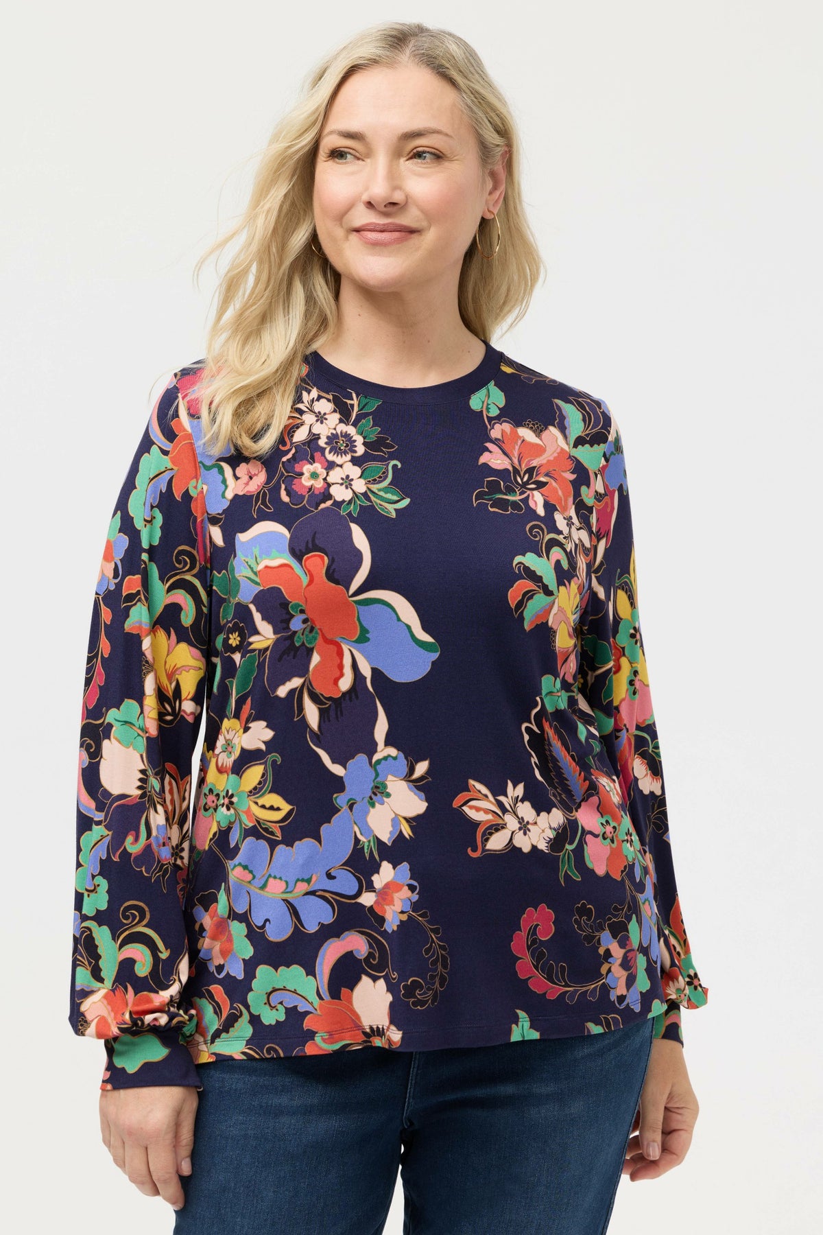 THE JANIE FAVORITE PUFF SLEEVE MOCK NECK