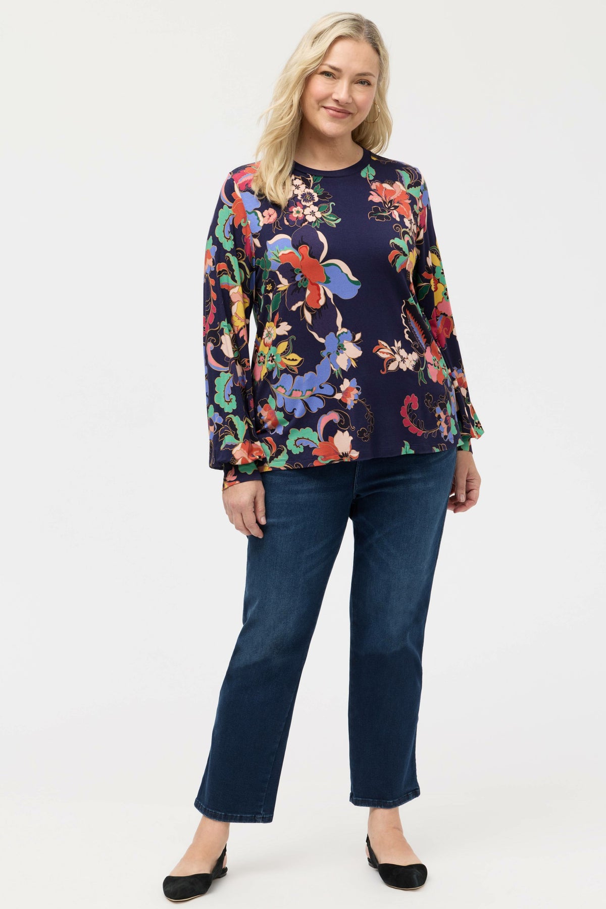 THE JANIE FAVORITE PUFF SLEEVE MOCK NECK