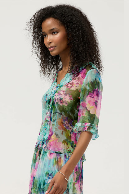 LORELEI RUFFLE BUTTON UP SHIRT