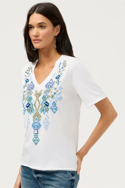 RAW HEM V-NECK TEE