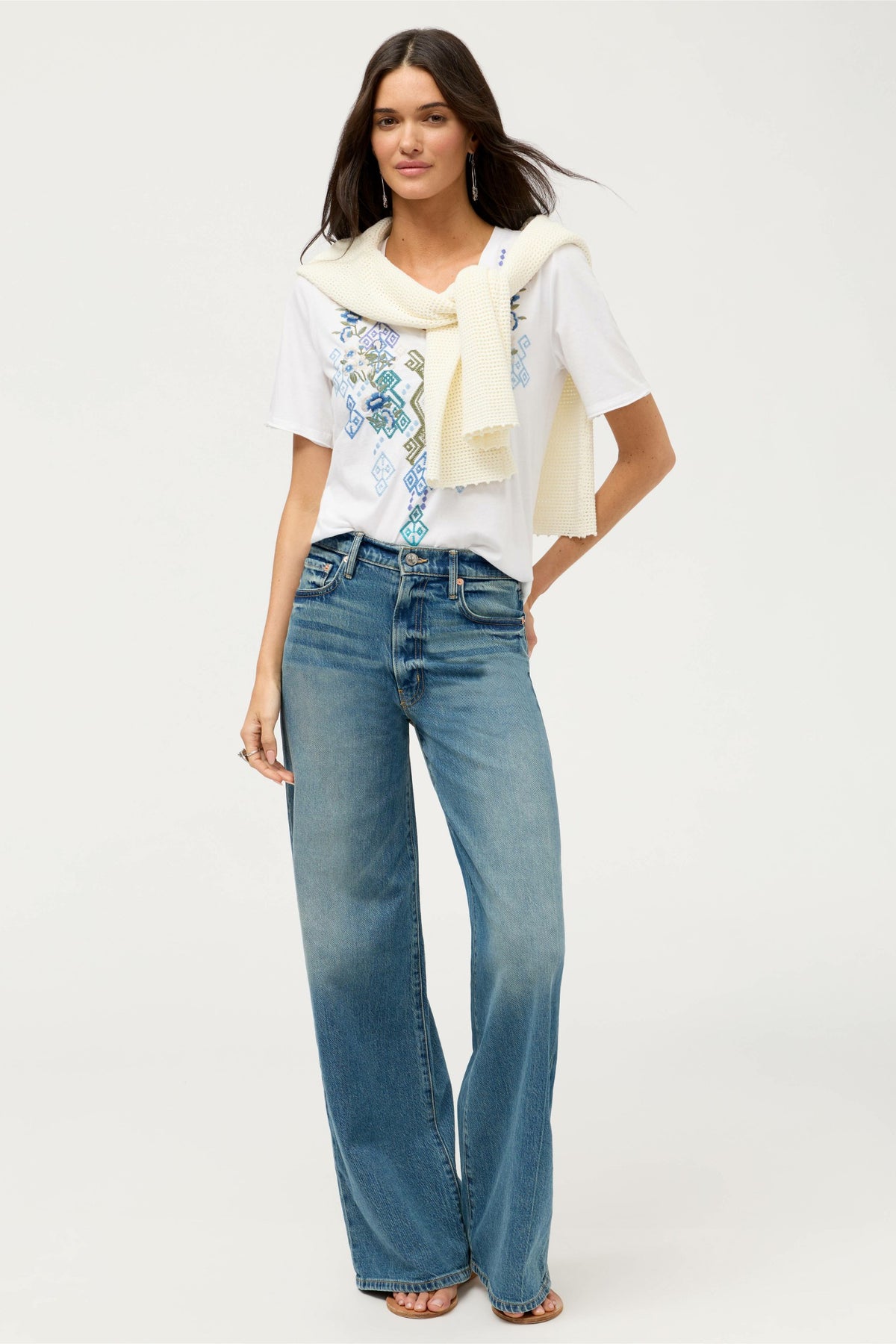 RAW HEM V-NECK TEE