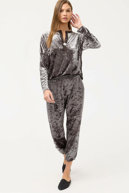 CARMEL CRUSHED VELVET JOGGER
