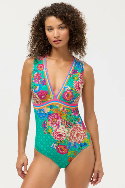 SWEETSPIRE SLEEVELESS V-NECK ONE PIECE