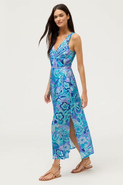 MULLA SLEEVELESS WRAP DRESS
