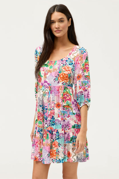 ROSEUM TIERED MINI DRESS
