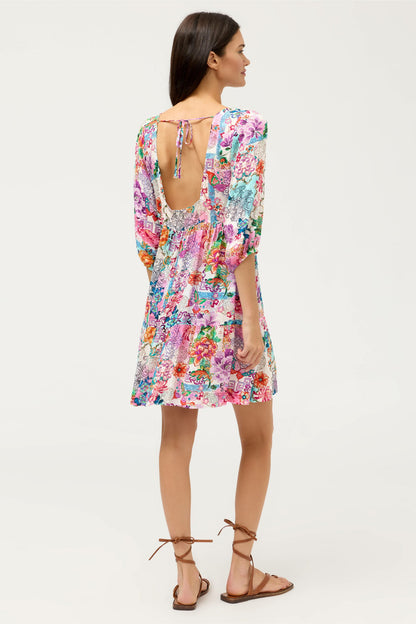 ROSEUM TIERED MINI DRESS