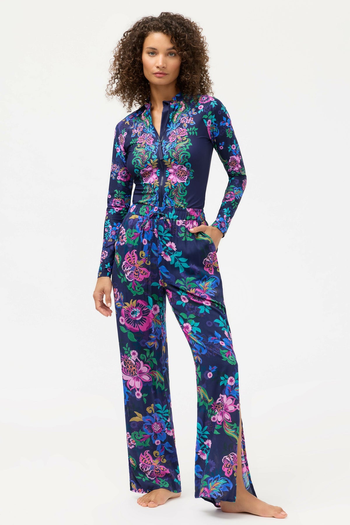 NAVY MELIA SPLIT PANT