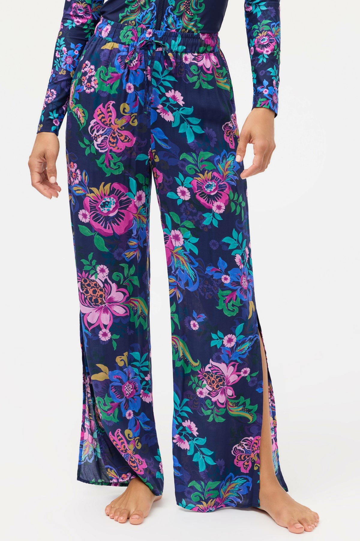 NAVY MELIA SPLIT PANT