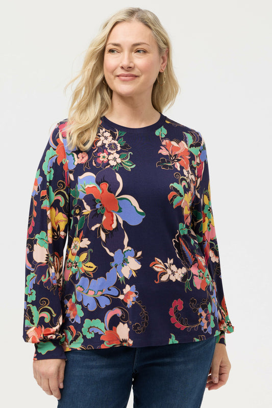 THE JANIE FAVORITE PUFF SLEEVE MOCK NECK