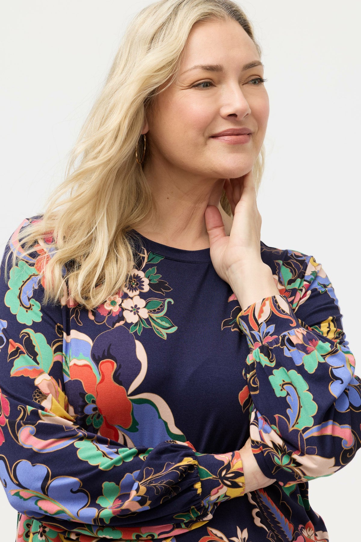 THE JANIE FAVORITE PUFF SLEEVE MOCK NECK