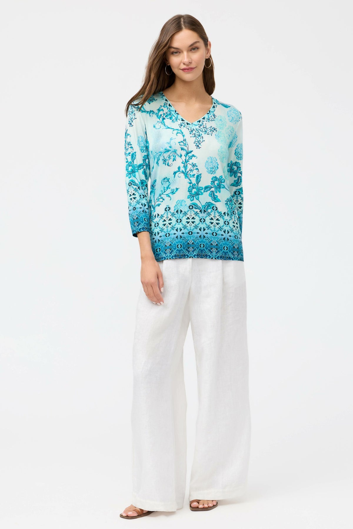 THE JANIE FAVORITE 3/4 SLEEVE V-NECK TEE