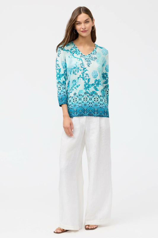 THE JANIE FAVORITE 3/4 SLEEVE V-NECK TEE