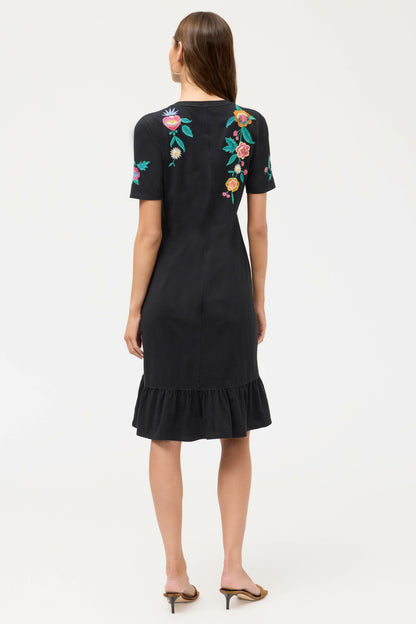 RUFFLE HEM KNIT DRESS